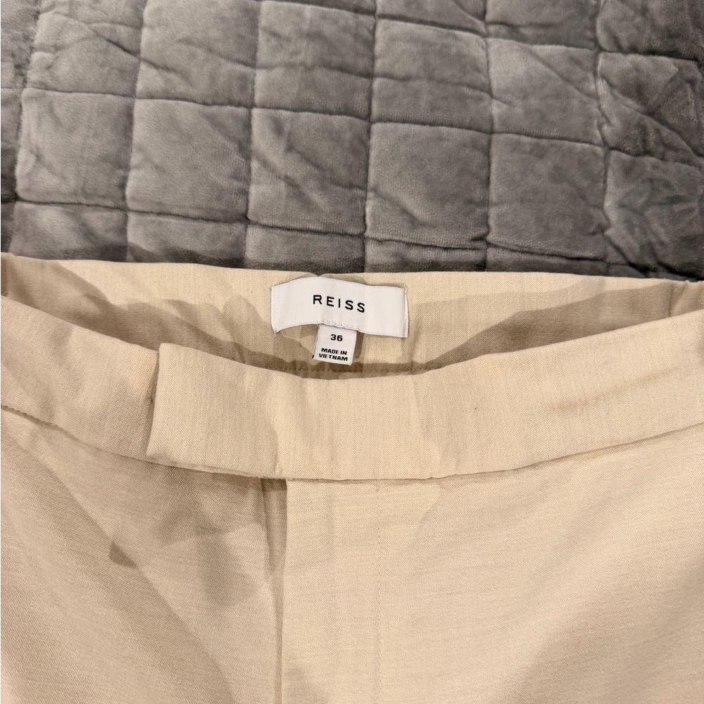 Reiss Cream Men's Drawstring Dress Pants - Picture 2 of 3